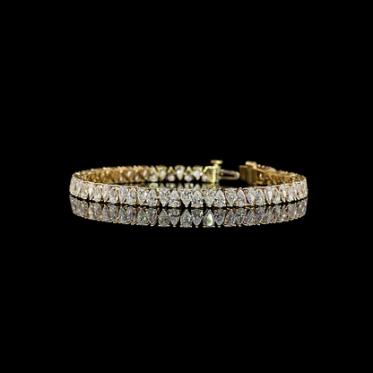8.40 CTTW Pear Lab Grown Diamond Tennis Bracelet 7" (E Color and VS Clarity)