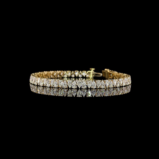 8.40 CTTW Pear Lab Diamond Tennis Bracelet (E Color and VS Clarity)