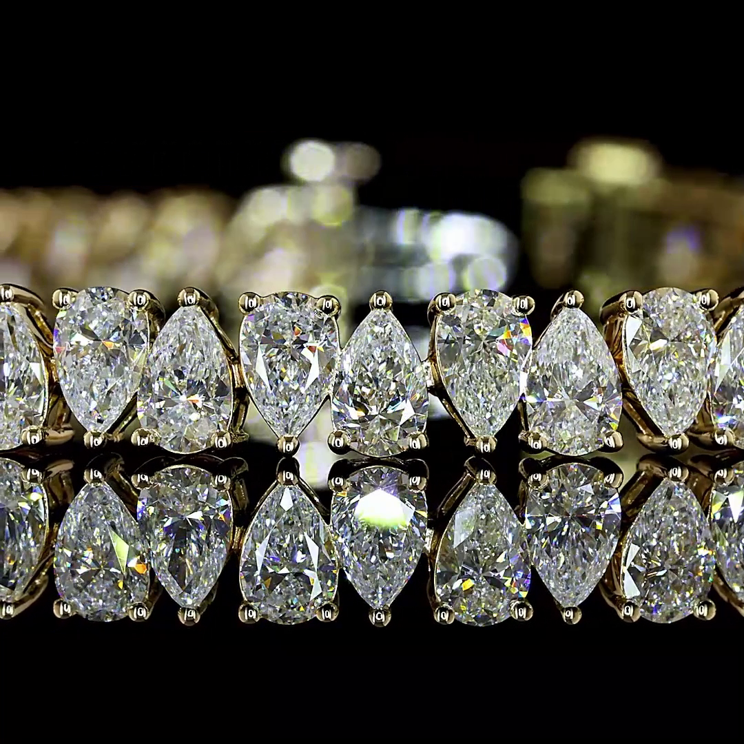 8.40 CTTW Pear Lab Grown Diamond Tennis Bracelet 7" (E Color and VS Clarity)