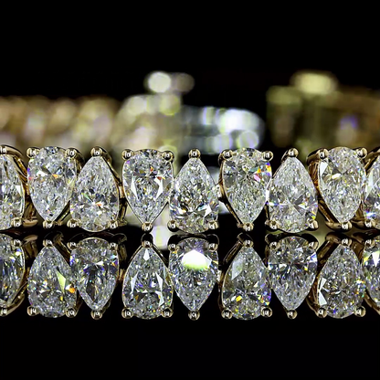 8.40 CTTW Pear Lab Grown Diamond Tennis Bracelet 7" (E Color and VS Clarity)