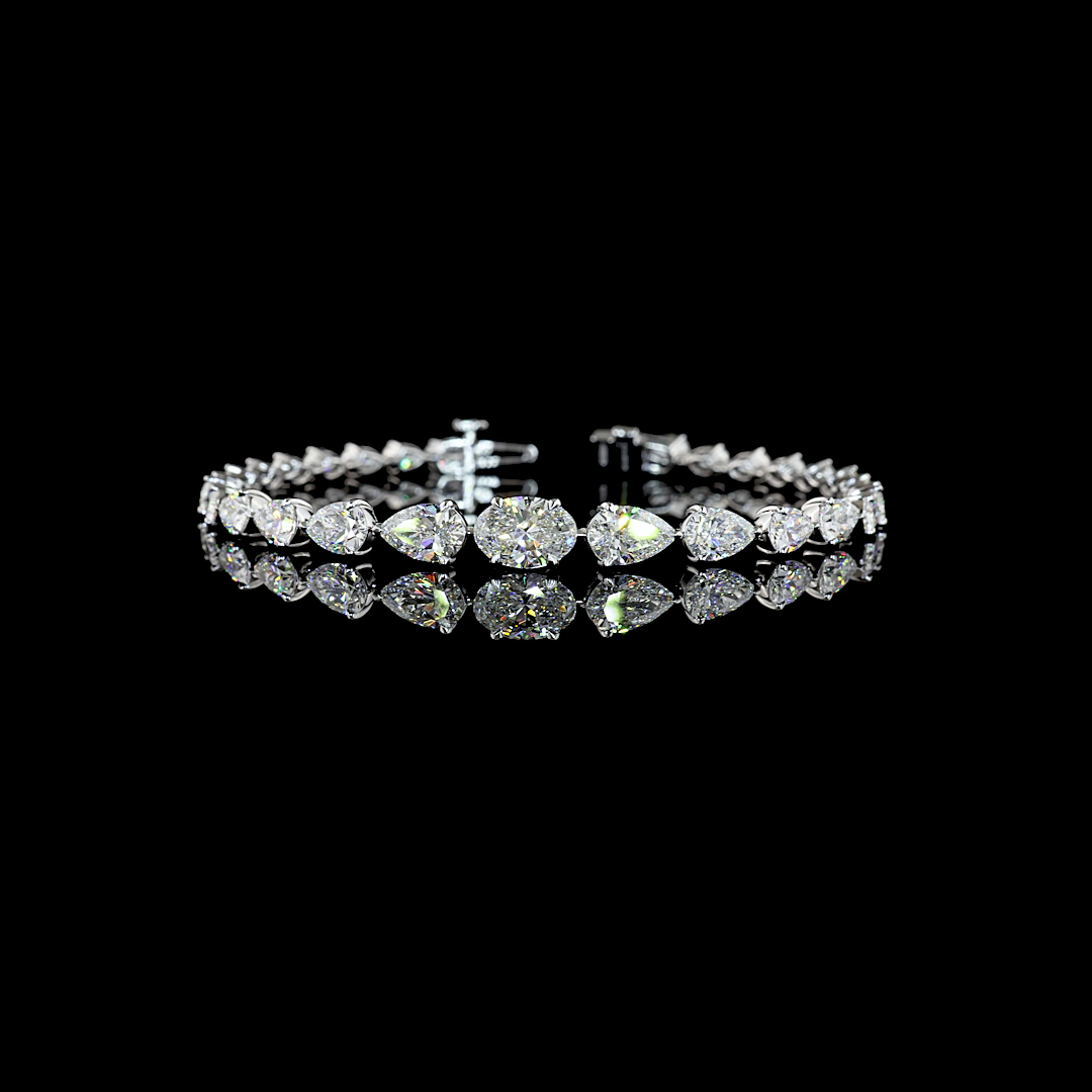 8.54 CTTW Oval Lab Grown Diamond Riviera Bracelet 7" (E Color and VS1 Clarity)