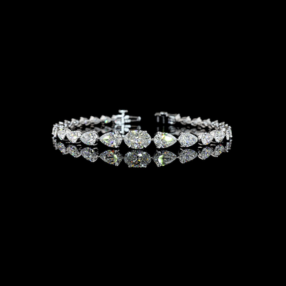 8.54 CTTW Oval Lab Grown Diamond Riviera Bracelet 7" (E Color and VS1 Clarity)