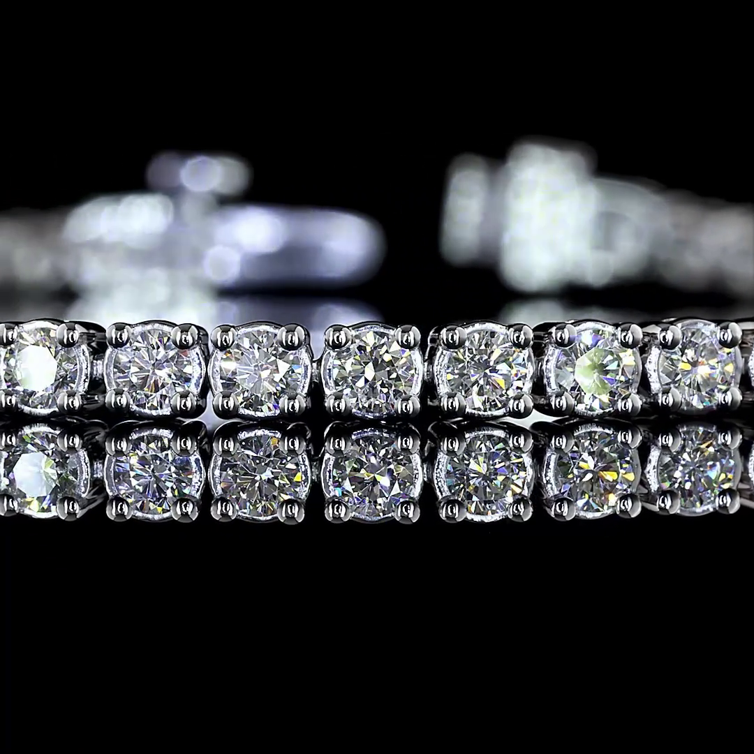 2.94 CTTW Round Natural Diamond Tennis Bracelet 7" (H Color and SI Clarity)