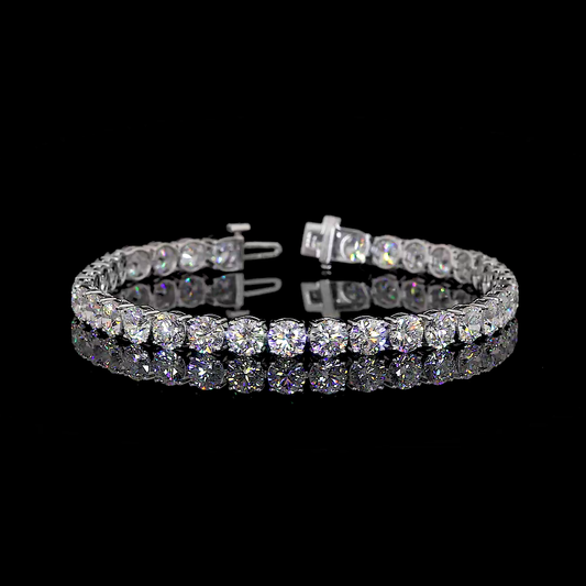 15.04 CTTW Round Lab Diamond Tennis Bracelet 7" 14k White Gold F Color and VS2 Clarity jewelry-spot-usa