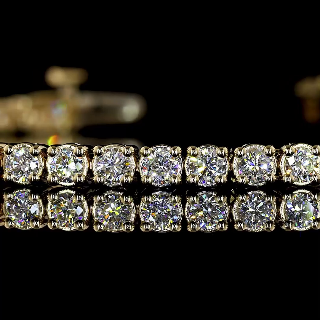 2.79 CTTW Round Lab Diamond Tennis Bracelet (F Color and VS2 Clarity)