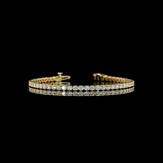 2.82 CTTW Round Lab Diamond Tennis Bracelet (F Color and VS2 Clarity)