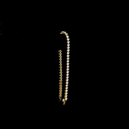 5.39 CTTW Heart Lab Diamond Tennis Bracelet (E Color and VS Clarity)