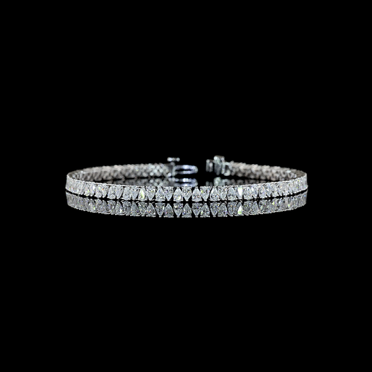 4.73 CTTW Pear Lab Diamond Tennis Bracelet (F Color and VS1 Clarity)