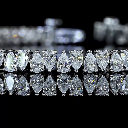 4.73 CTTW Pear Lab Diamond Tennis Bracelet (F Color and VS1 Clarity)