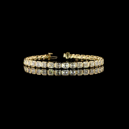 10.45 CTTW Asscher Lab Grown Diamond Tennis Bracelet 7" (F Color and VS1 Clarity)
