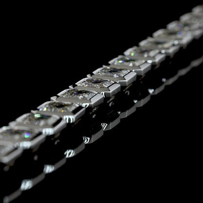 12.29 CTTW Asscher Lab Diamond Tennis Bracelet (E Color and VS1 Clarity)