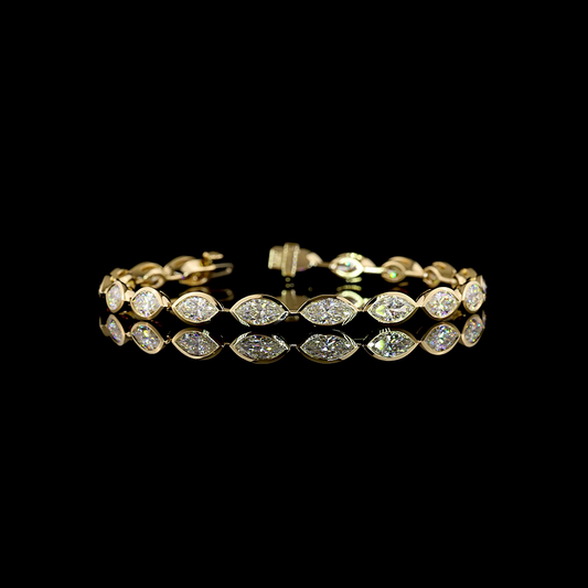 8.31 CTTW Marquise Lab Grown Diamond Tennis Bracelet 7" (E Color and VS1 Clarity)