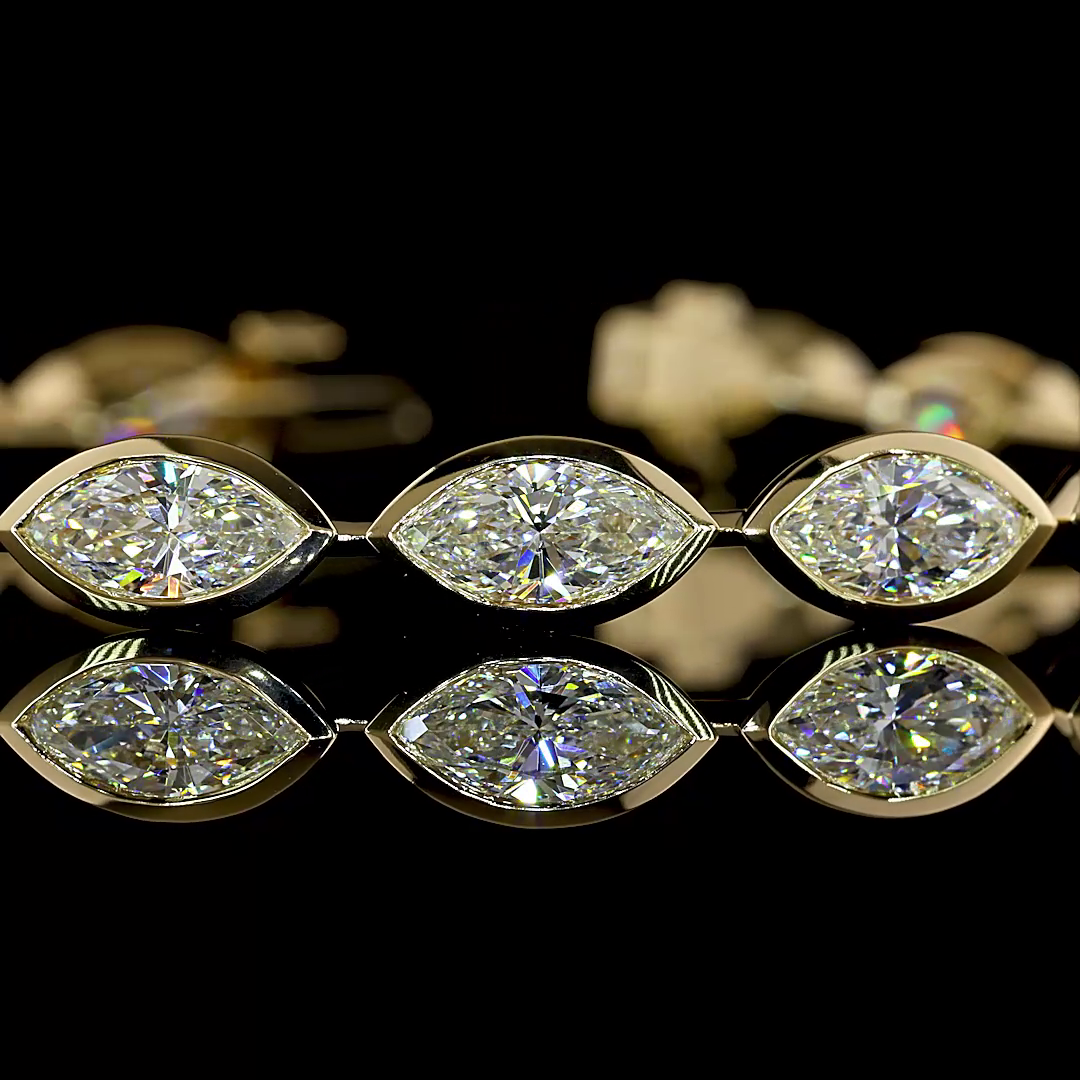 8.31 CTTW Marquise Lab Grown Diamond Tennis Bracelet 7" (E Color and VS1 Clarity)