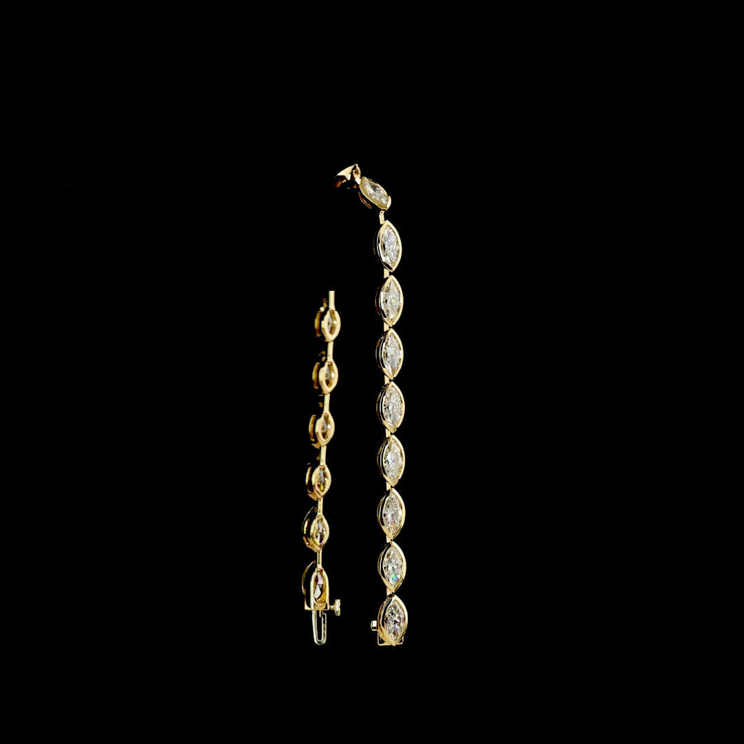 8.31 CTTW Marquise Lab Grown Diamond Tennis Bracelet 7" (E Color and VS1 Clarity)