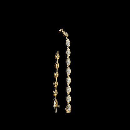 8.31 CTTW Marquise Lab Grown Diamond Tennis Bracelet 7" (E Color and VS1 Clarity)