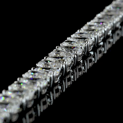 15.18 CTTW Pear Lab Diamond Tennis Bracelet (E Color and VS2 Clarity)