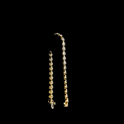 11.08 CTTW Heart Lab Diamond Tennis Bracelet (E Color and VS Clarity)