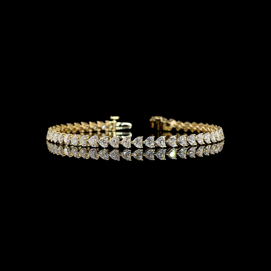 7.63 CTTW Heart Lab Grown Diamond Tennis Bracelet 7" (E Color and VS1 Clarity)