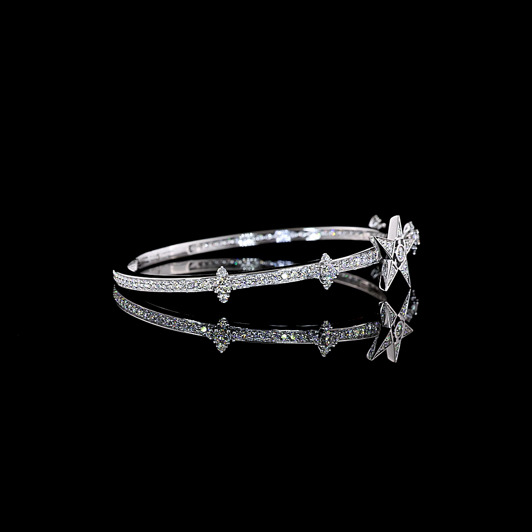 2.61 CTTW Round Lab Diamond Bangles Bracelet (F Color and VS1 Clarity)