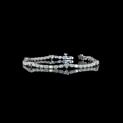 4.84 CTTW Heart Lab Grown Diamond Tennis Bracelet 7" (E Color and VS Clarity)
