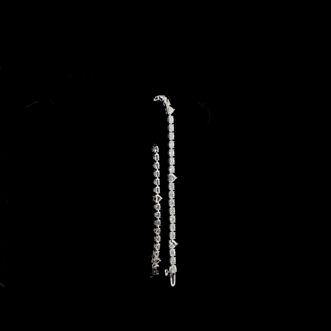 4.84 CTTW Heart Lab Grown Diamond Tennis Bracelet 7" (E Color and VS Clarity)