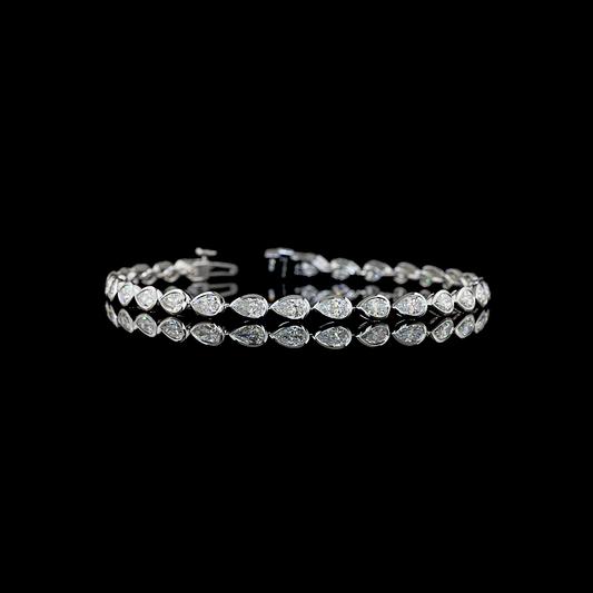 4.64 CTTW Pear Lab Diamond Tennis Bracelet (E Color and VS Clarity)