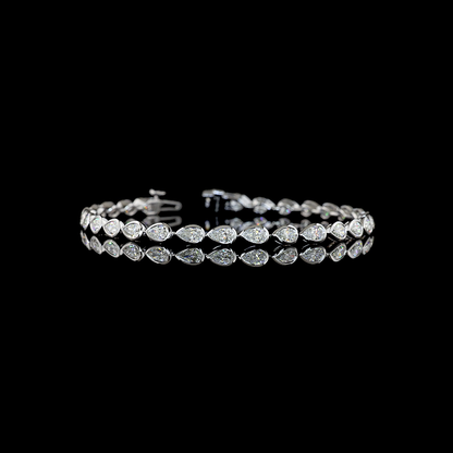 4.64 CTTW Pear Lab Grown Diamond Tennis Bracelet 7" (E Color and VS Clarity)