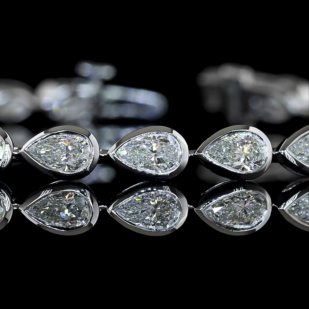 4.64 CTTW Pear Lab Grown Diamond Tennis Bracelet 7" (E Color and VS Clarity)