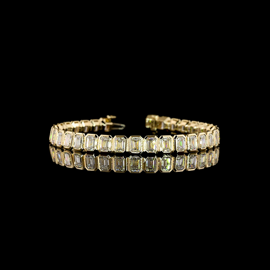15.89 CTTW Emerald Lab Diamond Tennis Bracelet (E Color and VS1 Clarity)