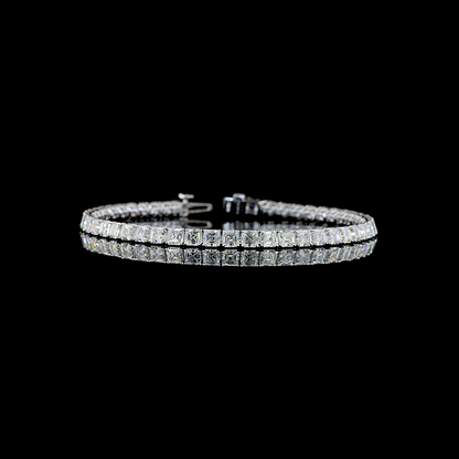 10.49 CTTW Asscher Lab Grown Diamond Tennis Bracelet 7" (E Color and VS1 Clarity)