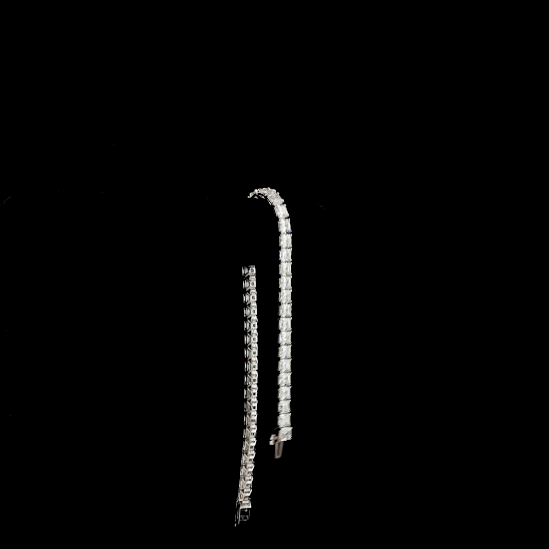 12.45 CTTW Asscher Lab Grown Diamond Tennis Bracelet 7" (E Color and VS1 Clarity)