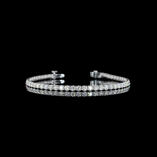 5.57 CTTW Round Lab Diamond Tennis Bracelet (F Color and VS2 Clarity)