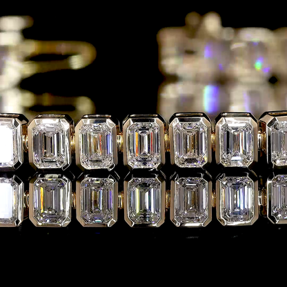 6.72 CTTW Emerald Lab Diamond Tennis Bracelet 6.75" 14k Yellow Gold F Color and VS2 Clarity jewelry-spot-usa