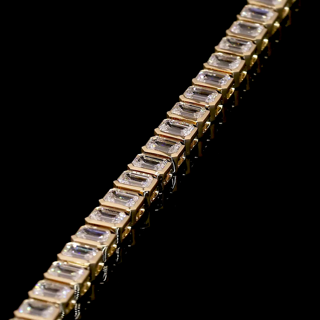 6.72 CTTW Emerald Lab Diamond Tennis Bracelet 6.75" 14k Yellow Gold F Color and VS2 Clarity jewelry-spot-usa