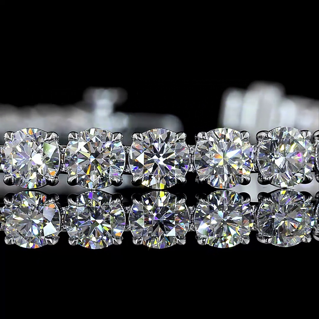 10.31 CTTW Round Lab Diamond Tennis Bracelet (E Color and VS Clarity)