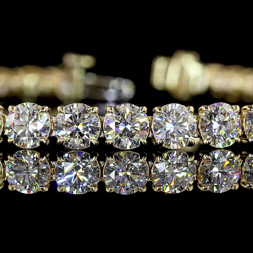 10.94 CTTW Round Lab Grown Diamond Tennis Bracelet 7" (E Color and VS1 Clarity)