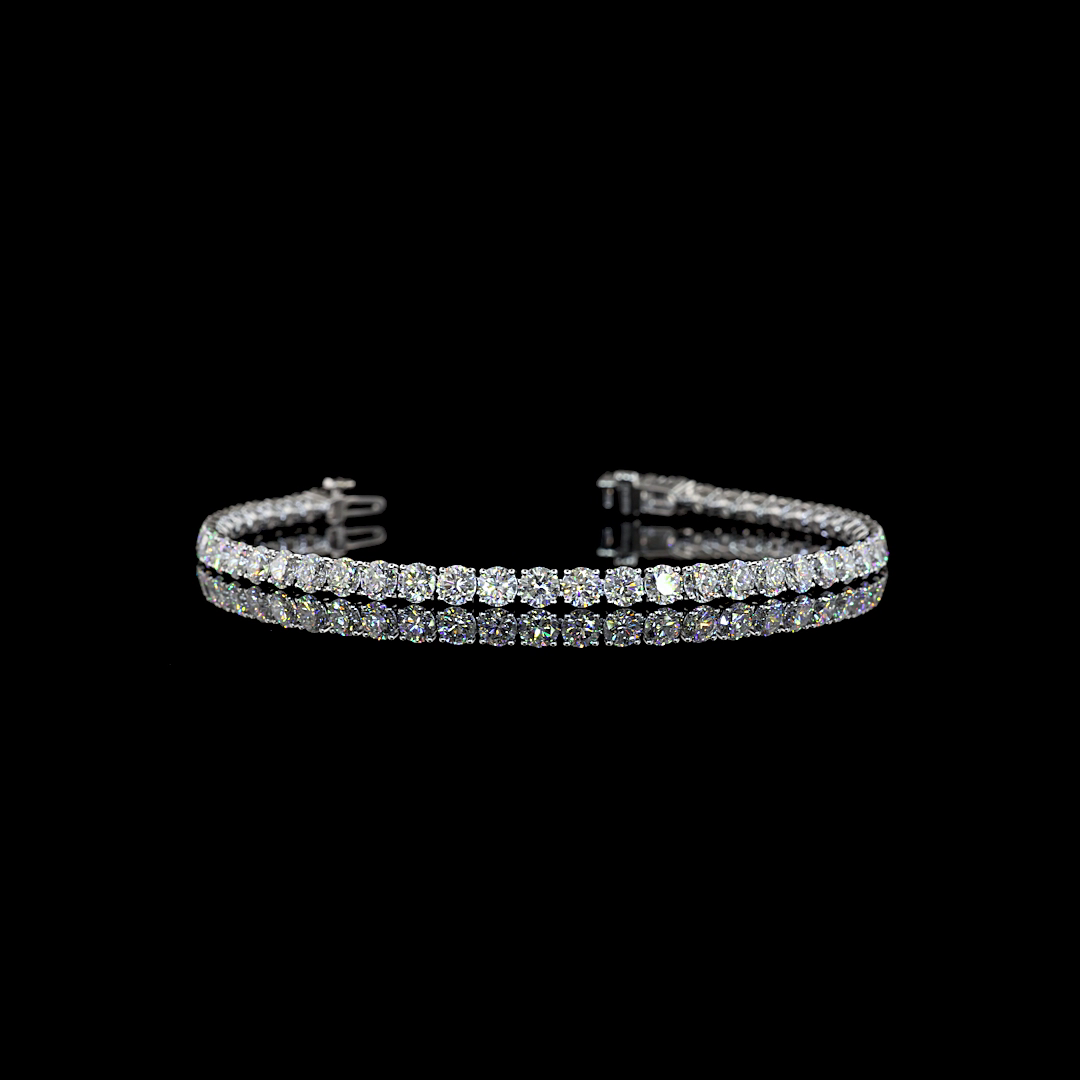 10.52 CTTW Round Lab Grown Diamond Tennis Bracelet 7.5" (F Color and VS2 Clarity)