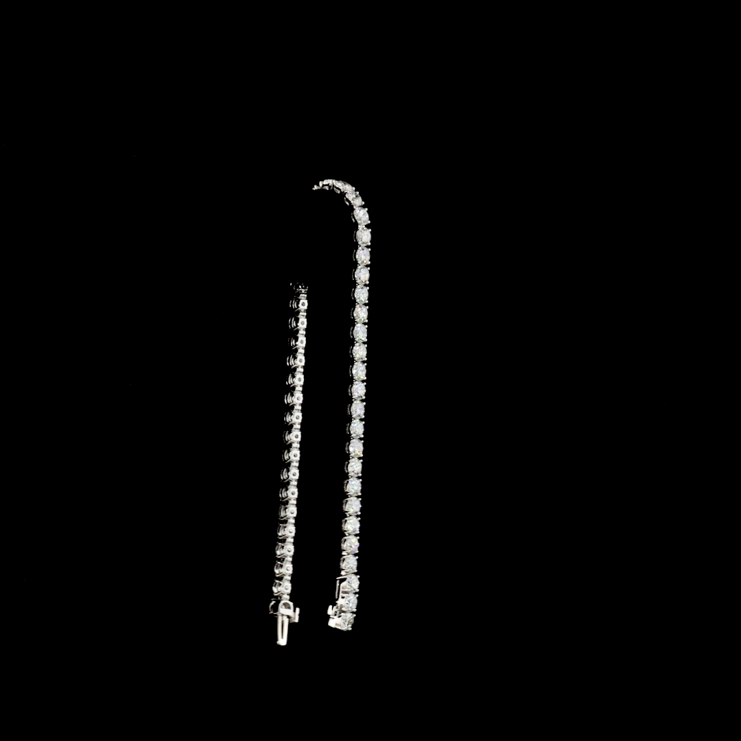10.52 CTTW Round Lab Grown Diamond Tennis Bracelet 7.5" (F Color and VS2 Clarity)