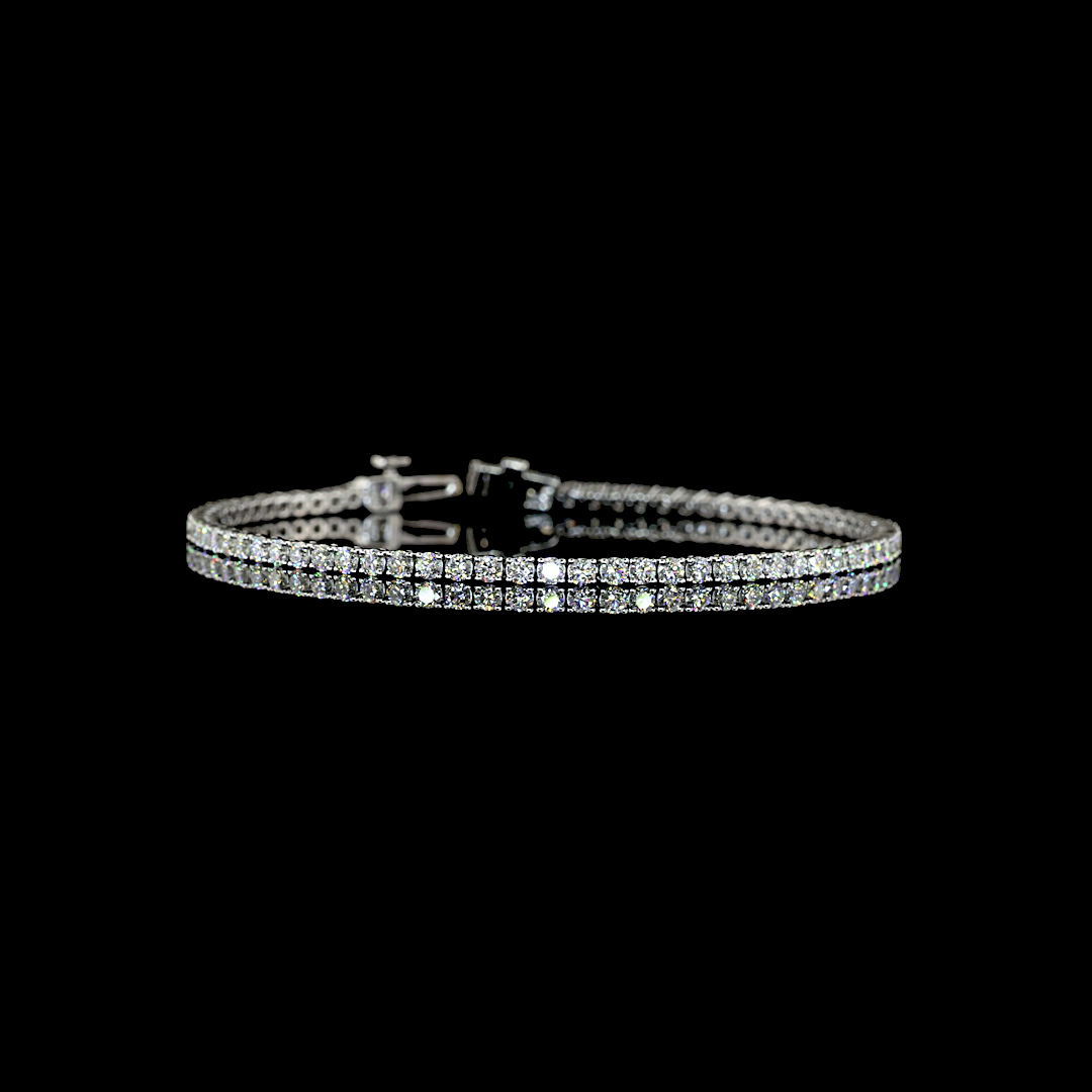 3.03 CTTW Round Lab Diamond Tennis Bracelet (H Color and SI Clarity)
