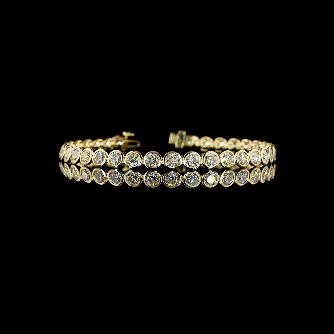 7.55 CTTW Round Natural Diamond Tennis Bracelet 7" (H/F Color and SI/VS+ Clarity)