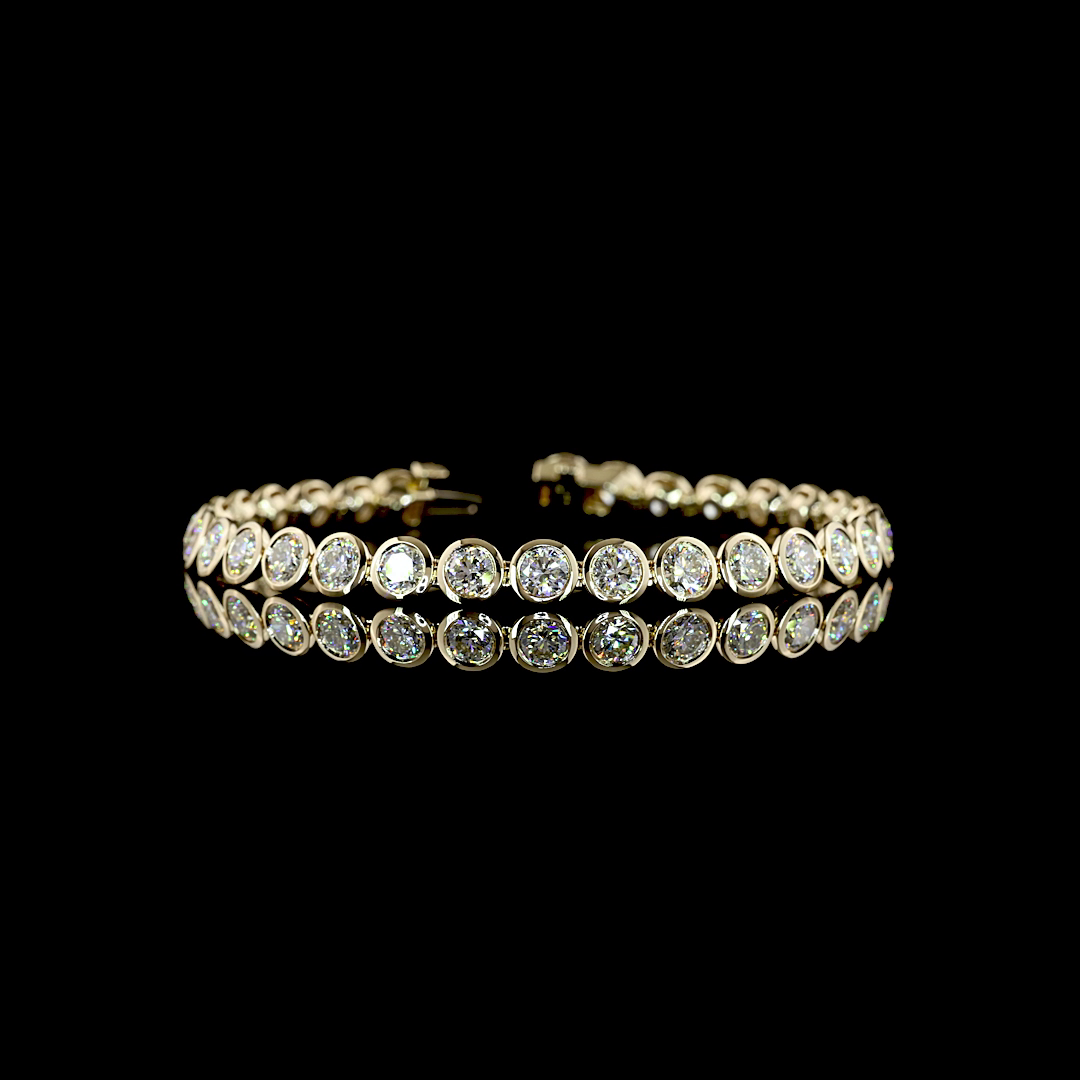 10.35 CTTW Round Lab Diamond Tennis Bracelet (G-H Color and SI Clarity)