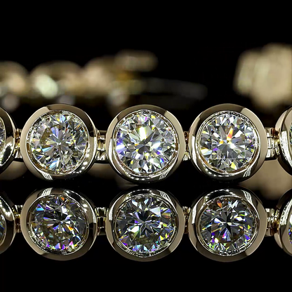 10.35 CTTW Round Lab Diamond Tennis Bracelet (G-H Color and SI Clarity)