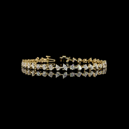 3.88 CTTW MIX Lab Diamond Station Bracelet (E Color and VS Clarity)
