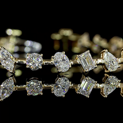 3.85 CTTW MIX Lab Diamond Station Bracelet (E Color and VS Clarity)