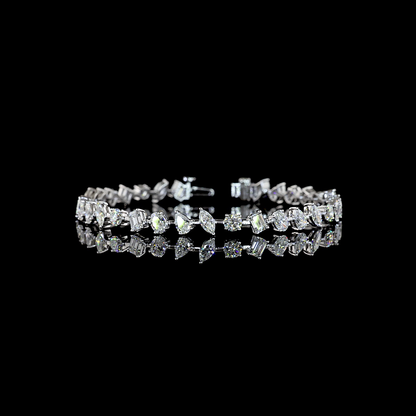 7.27 CTTW MIX Lab Diamond Station Bracelet (F Color and VS2 Clarity)