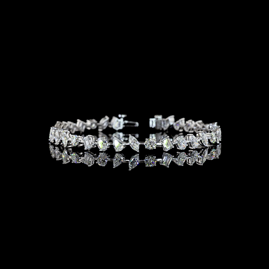 7.27 CTTW MIX Lab Diamond Station Bracelet (F Color and VS2 Clarity)