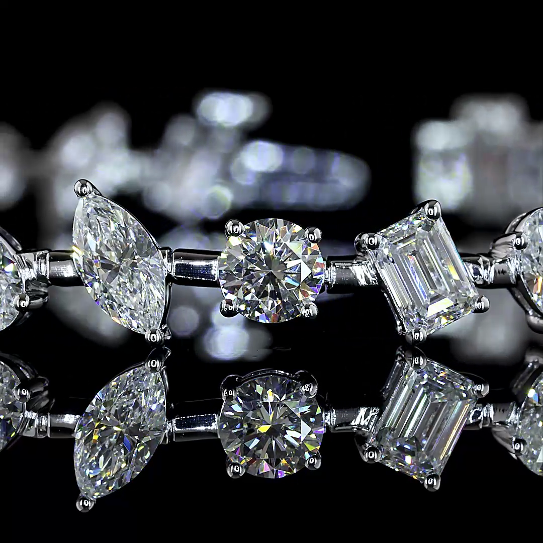 7.27 CTTW MIX Lab Diamond Station Bracelet (F Color and VS2 Clarity)
