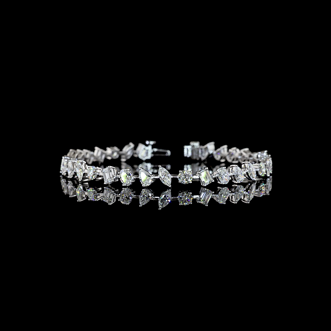 7.27 CTTW MIX Lab Diamond Station Bracelet (F Color and VS2 Clarity)