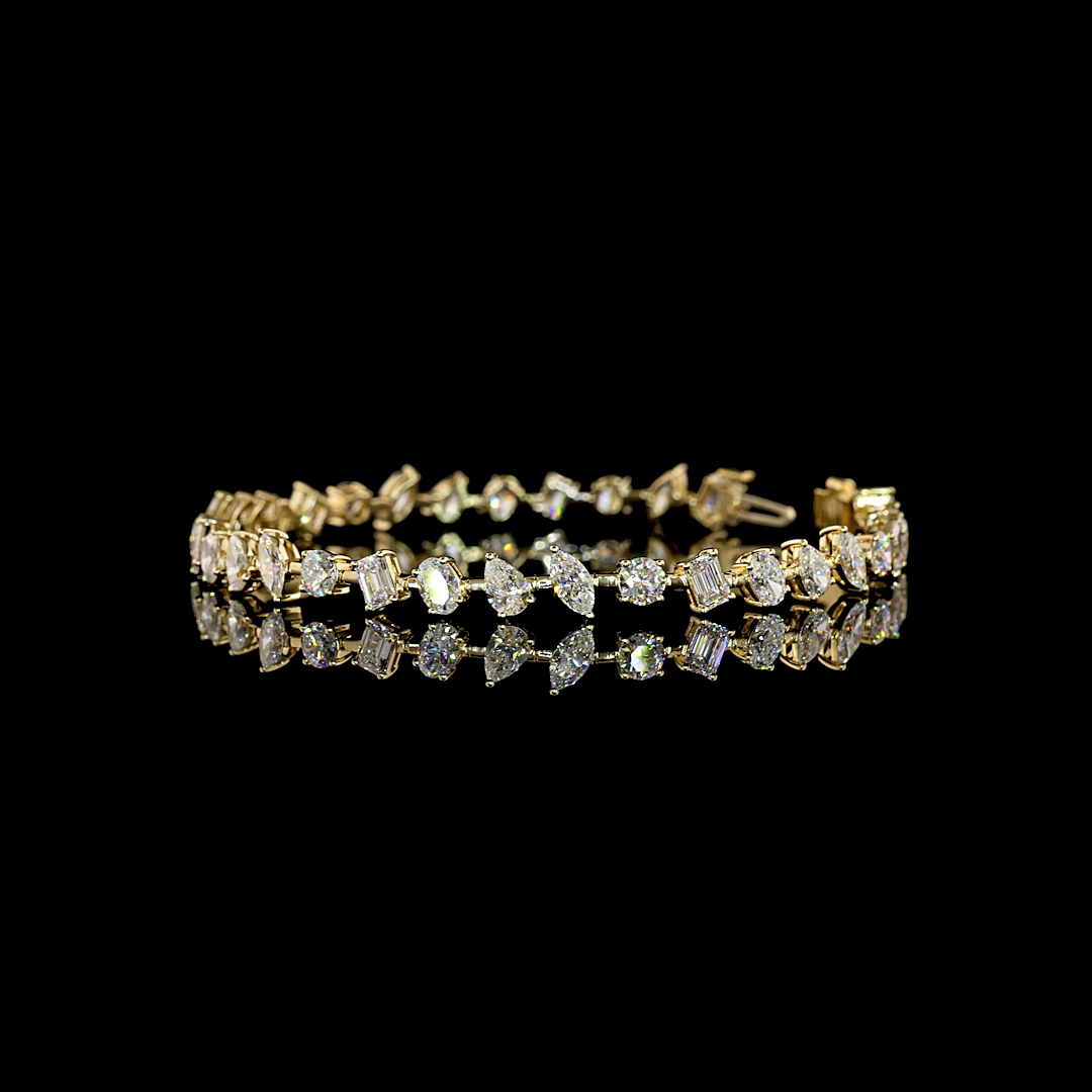 7.32 CTTW MIX Lab Diamond Station Bracelet (E Color and VS Clarity)
