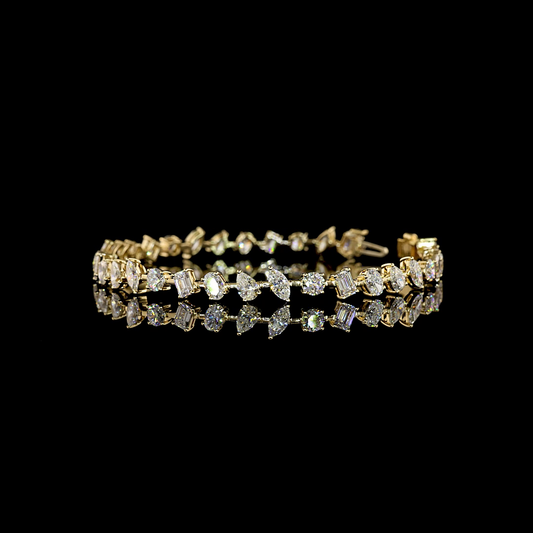 7.32 CTTW MIX Lab Diamond Station Bracelet (E Color and VS Clarity)